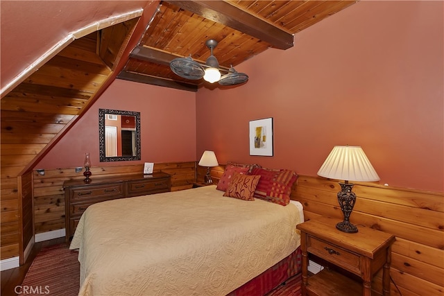 242 Holiday Dr, Lake Arrowhead, CA 92352 - bedroom featuring wood ceiling and dark wood-style flooring