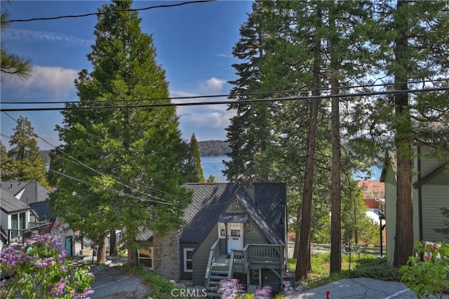 242 Holiday Dr, Lake Arrowhead, CA 92352 - view of front of property with stone siding