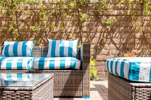 balcony featuring a patio area