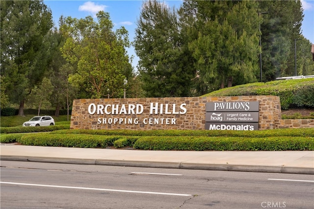 view of community sign