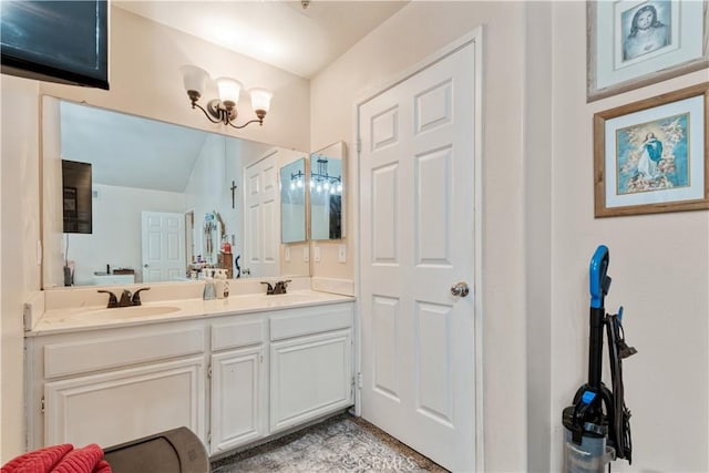 bathroom with double vanity