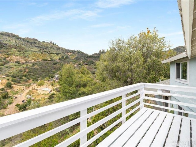 balcony with a mountain view