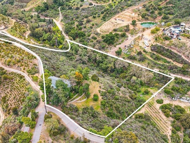 aerial view with a rural view
