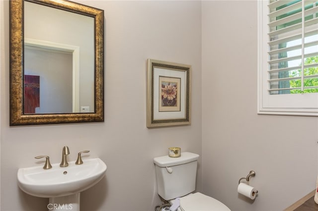 bathroom featuring toilet and a sink
