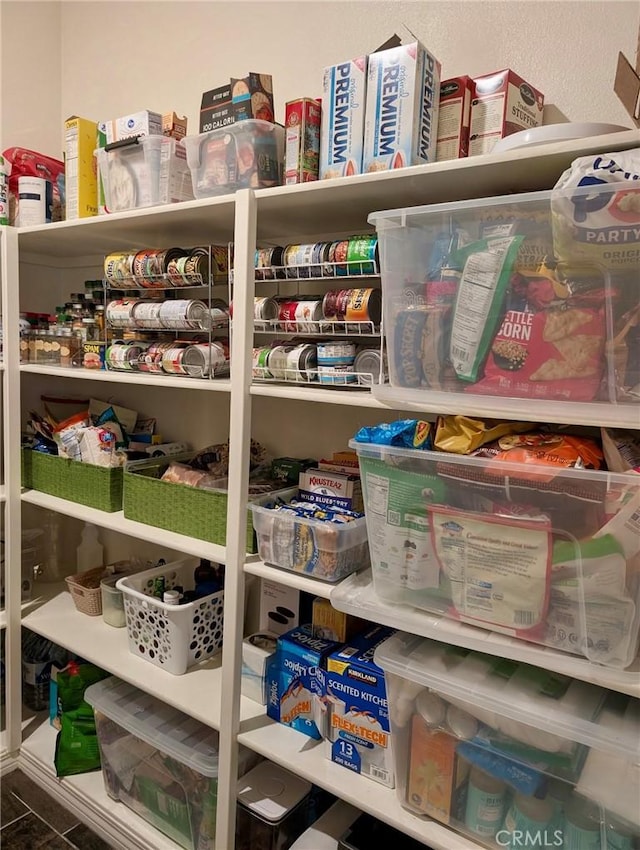 view of storage area