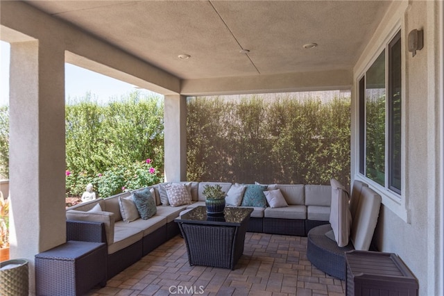 view of patio / terrace with an outdoor living space