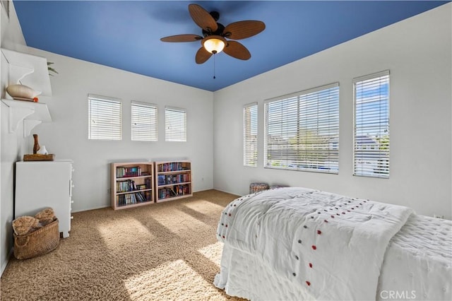 23664 Clearidge Dr, Valencia, CA 91354 - carpeted bedroom featuring a ceiling fan
