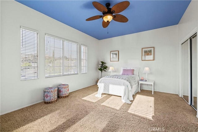 23664 Clearidge Dr, Valencia, CA 91354 - bedroom featuring carpet flooring, a ceiling fan, and a closet