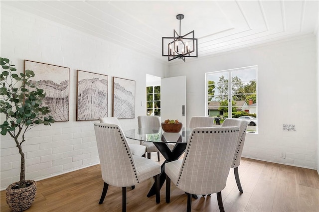 438 S Lamer St, Burbank, CA 91506 - dining room with a chandelier, light wood-style flooring, and ornamental molding