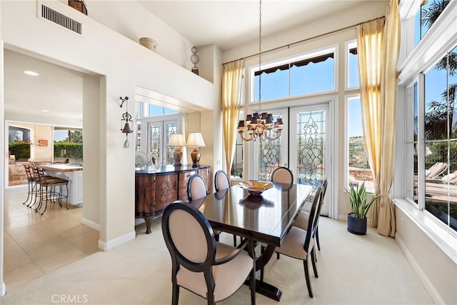 7 Rue Delacroix, Coto De Caza, CA 92679 - dining area with a chandelier and baseboards