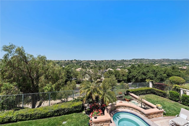 7 Rue Delacroix, Coto De Caza, CA 92679 - view of swimming pool with an in-ground hot tub, a fenced backyard, a patio, and a pool