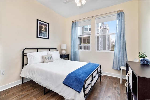 1121 Makena Way, Oceanside, CA 92054 - bedroom with wood-type flooring, baseboards, and ceiling fan