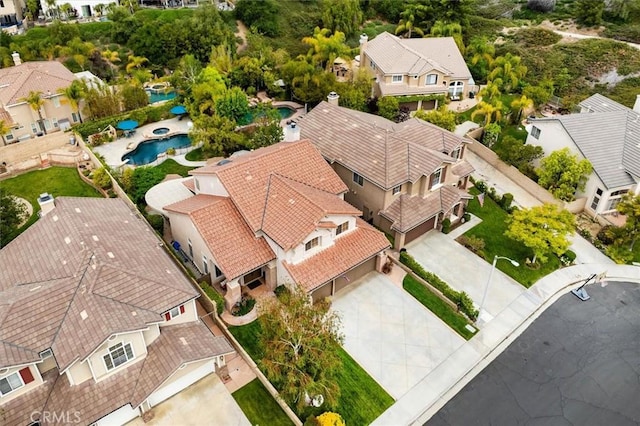 28433 Pinewood Ct, Saugus, CA 91390 - aerial view of residential area with a pool