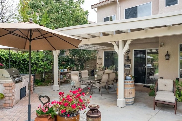 28433 Pinewood Ct, Saugus, CA 91390 - view of patio with outdoor dining space and an outdoor kitchen