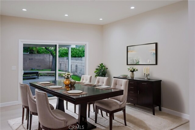 16840 Superior St, Northridge, CA 91343 - dining area featuring baseboards and recessed lighting