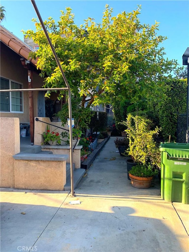 exterior space with stucco siding