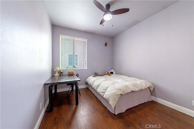 11175 Reagan St, Los Alamitos, CA 90720 - bedroom featuring baseboards, a ceiling fan, and wood finished floors