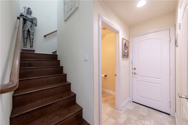 11175 Reagan St, Los Alamitos, CA 90720 - staircase with recessed lighting and baseboards