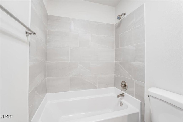 bathroom with toilet and shower / washtub combination