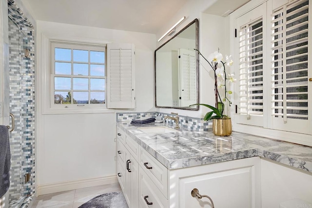 6019 La Flecha, Rancho Santa Fe, CA 92067 - full bathroom featuring vanity, an enclosed shower, and tile patterned floors