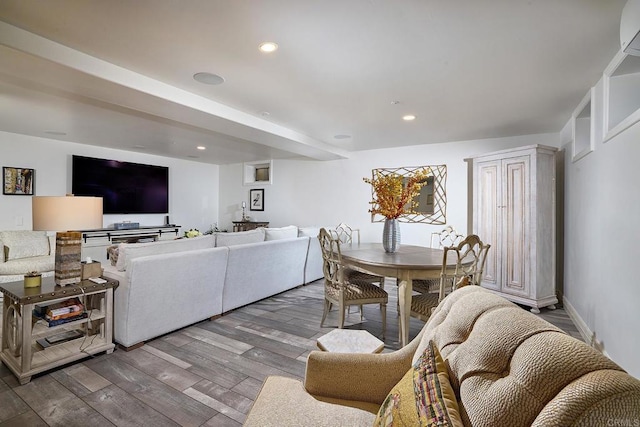 6019 La Flecha, Rancho Santa Fe, CA 92067 - living room featuring recessed lighting and wood finished floors