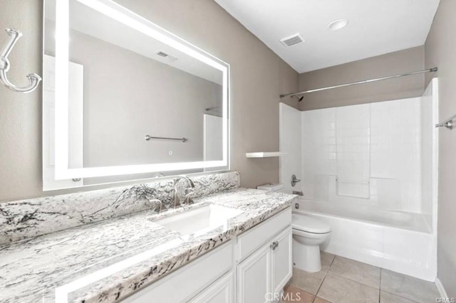 25624 Driftview Cir, Menifee, CA 92584 - full bath featuring toilet, shower / washtub combination, vanity, and tile patterned flooring