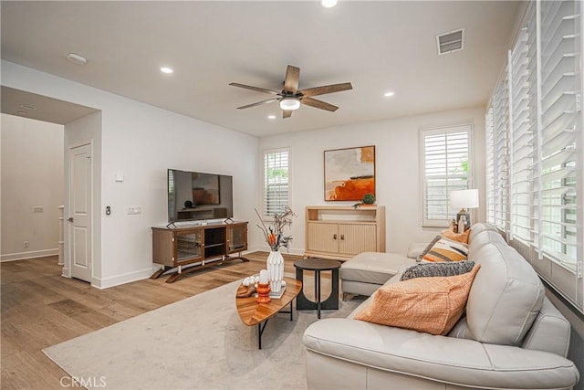 12931 Lotus St, Garden Grove, CA 92840 - living area with recessed lighting, a ceiling fan, and wood finished floors