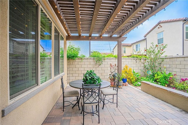 12931 Lotus St, Garden Grove, CA 92840 - view of patio / terrace with a pergola and a fenced backyard