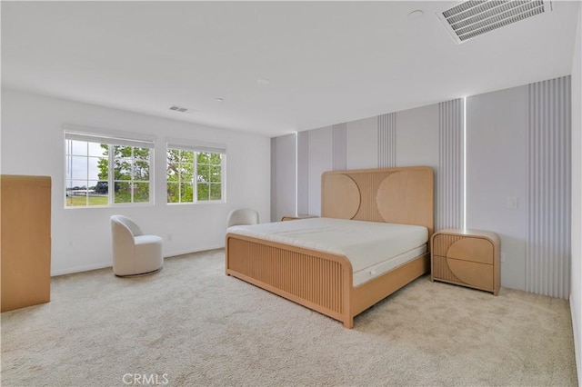 14667 Gulfstream Ln, Moreno Valley, CA 92553 - carpeted bedroom with visible vents and wallpapered walls