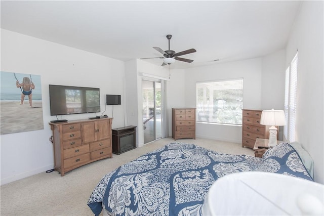1490 N Dewitt Ave, Clovis, CA 93619 - bedroom with baseboards, carpet flooring, and a ceiling fan