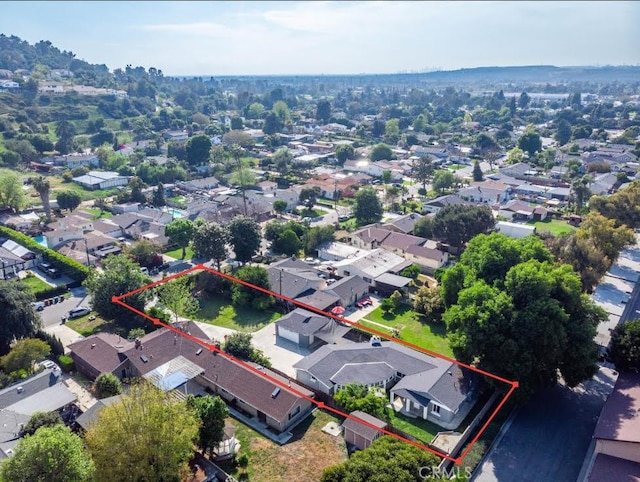 10541 Cliota St, Whittier, CA 90601 - aerial view of residential area with property parcel outlined