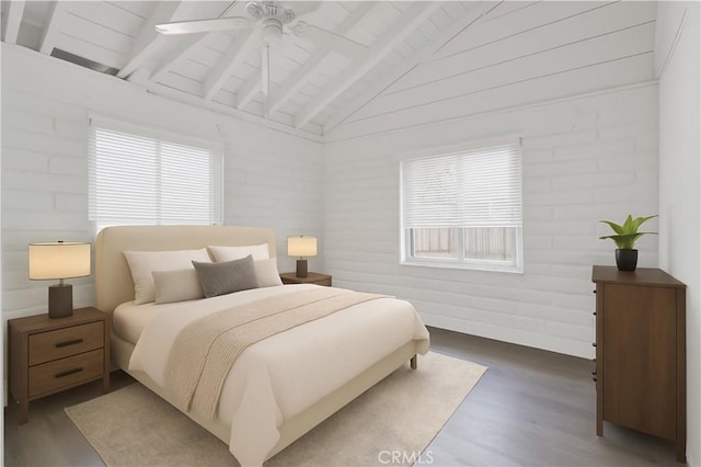 10541 Cliota St, Whittier, CA 90601 - bedroom featuring wood finished floors, multiple windows, and wood ceiling