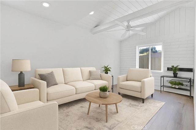 10541 Cliota St, Whittier, CA 90601 - living room featuring ceiling fan, wood finished floors, and recessed lighting