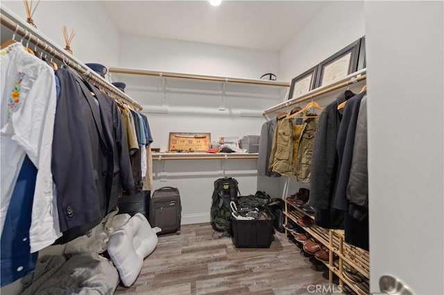 spacious closet with wood finished floors