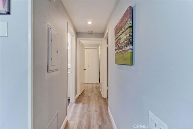 774 Via Los Altos Unit P, Laguna Woods, CA 92637 - hallway with light wood-style floors, baseboards, and recessed lighting