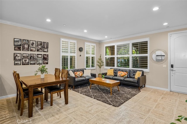 102 Rose Arch Unit 23, Irvine, CA 92620 - living area with recessed lighting, crown molding, and baseboards