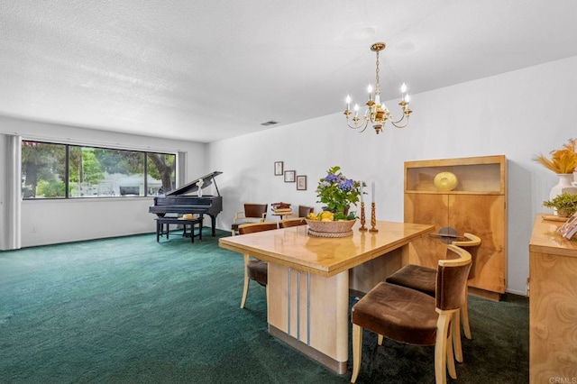 3048 Jason Rd, Fallbrook, CA 92028 - dining area with dark colored carpet and a chandelier