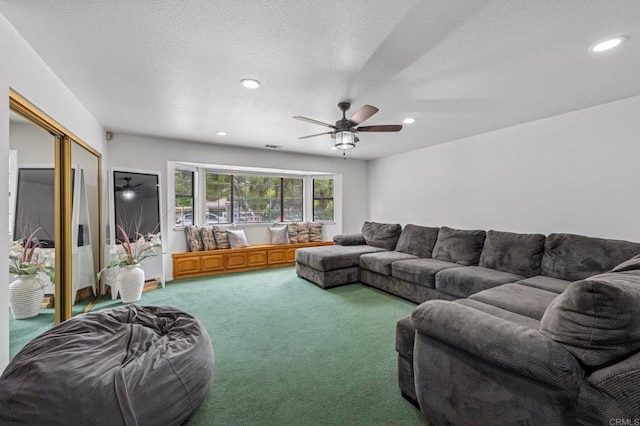 3048 Jason Rd, Fallbrook, CA 92028 - carpeted living area with ceiling fan and recessed lighting
