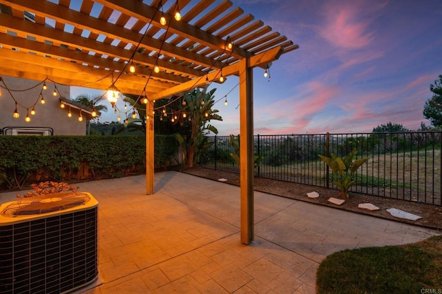 2705 Plumeria Dr, Carlsbad, CA 92009 - view of patio with cooling unit, a pergola, and a fenced backyard
