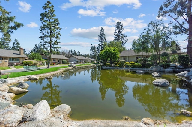 property view of water with a residential view