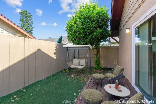 view of yard featuring fence private yard