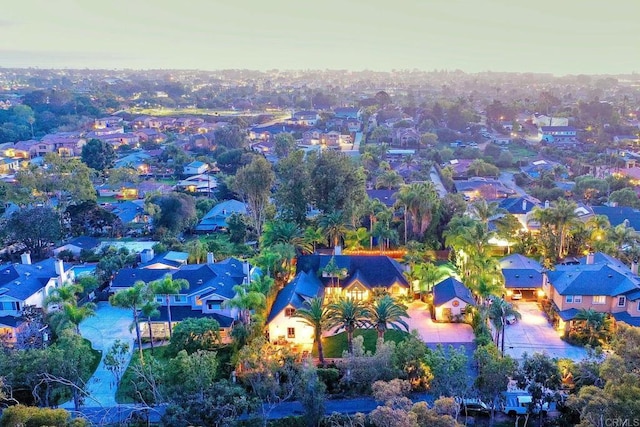 bird's eye view with a residential view