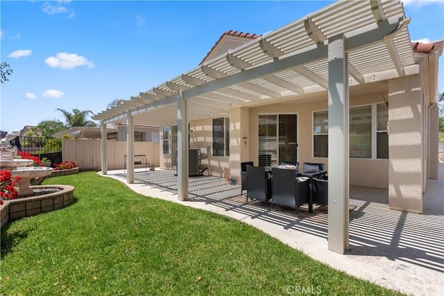 40050 Corte Fortuna, Murrieta, CA 92562 - rear view of property with a yard, a pergola, fence, and a patio