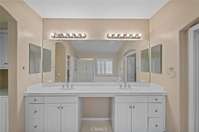 11151 Tesota Loop St, Corona, CA 92883 - full bath featuring double vanity and a stall shower