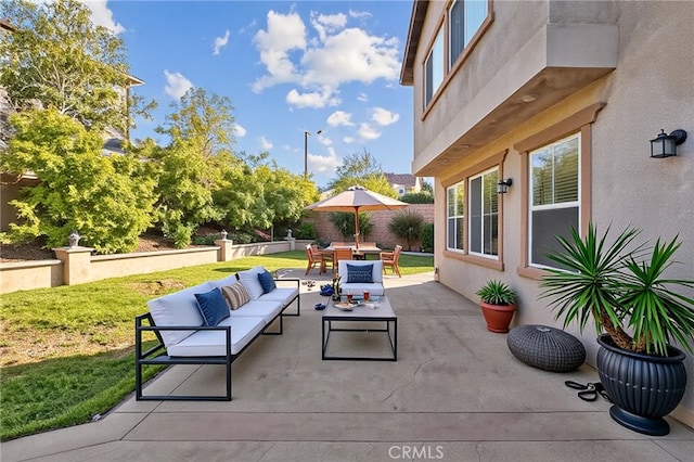 11151 Tesota Loop St, Corona, CA 92883 - view of patio / terrace with outdoor lounge area and outdoor dining space