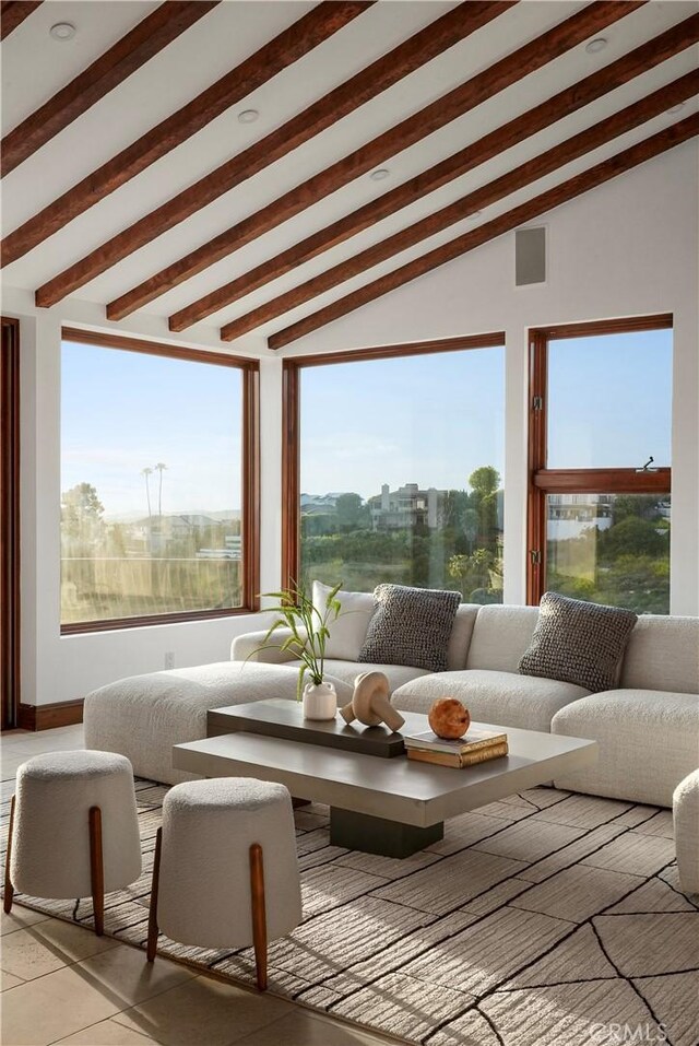 2516 Temple Hills Dr, Laguna Beach, CA 92651 - living area featuring plenty of natural light and vaulted ceiling