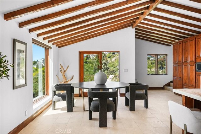 2516 Temple Hills Dr, Laguna Beach, CA 92651 - dining space featuring baseboards and stairway