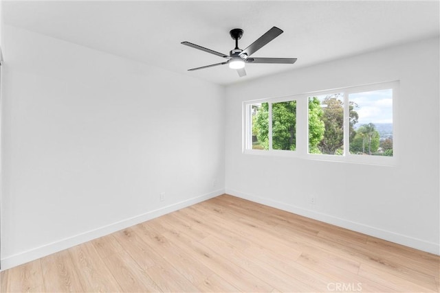 5431 Via Ontiveros, Yorba Linda, CA 92887 - spare room featuring baseboards, light wood-style flooring, and a ceiling fan