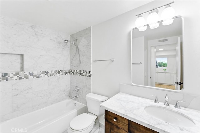 5431 Via Ontiveros, Yorba Linda, CA 92887 - full bathroom with toilet, visible vents, vanity, and tub / shower combination