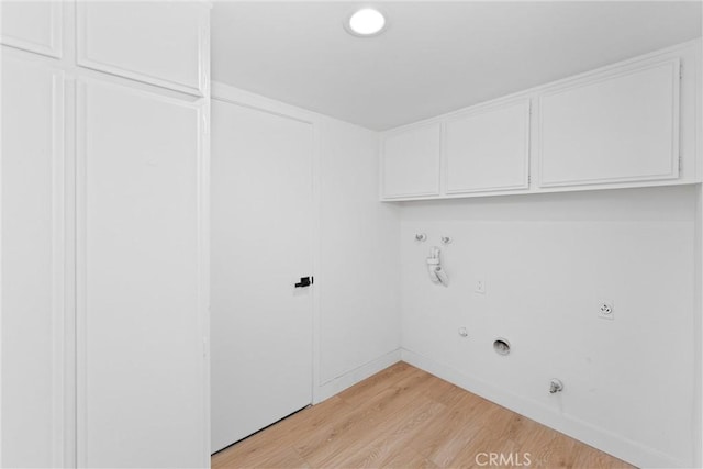5431 Via Ontiveros, Yorba Linda, CA 92887 - laundry room with cabinet space, gas dryer hookup, light wood finished floors, electric dryer hookup, and washer hookup
